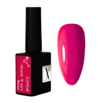 Lakier Hybrydowy 10 ml  Pink Gin&Tonic #0601 - nasycony neonowy różowy kryjący odcień