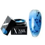 Flower liquid builder gel 30 ml Sky Blossom #01 - niebiski liquid żel z suszonymi kwiatami średniej samopoziomującej konsynstencji 