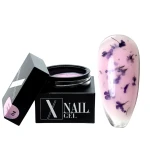 Flower liquid builder gel 30 ml Peony #04 - różowy liquid żel z suszonymi kwiatami średniej samopoziomującej konsynstencji 